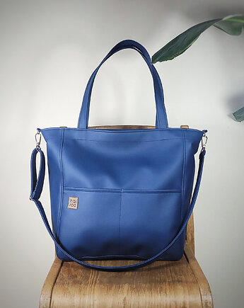 Lazy bag Pocket torba granatowa ekoskóra oversize
