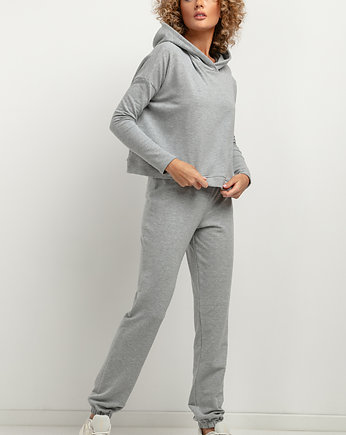 Spodnie dresowe jogger T384, jasnoszare