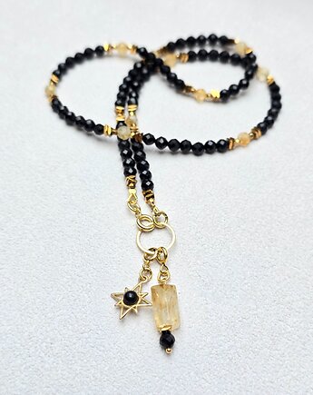 Turmalinowo - Cytrynowy Naszyjnik z Różą Wiatrów, ILEA