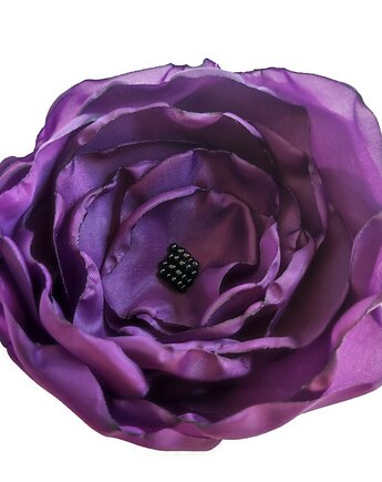 Duża fioletowa broszka 12cm kwiat kwiatek