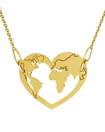 naszyjnik LOVE WORLD - srebro, złoto, róż, ISSI Jewelry