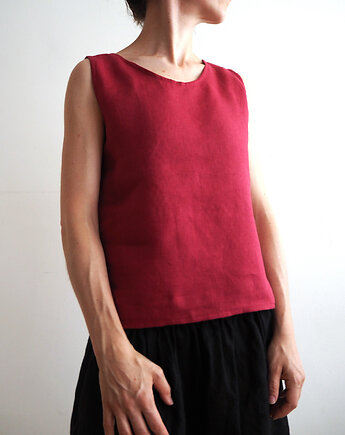 Top lniany 100%, malina
