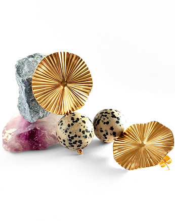 Jaspis dalmatyńczyk kolczyki sztyfty, Magneska