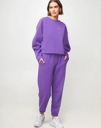 Bluza z haftem - fioletowa