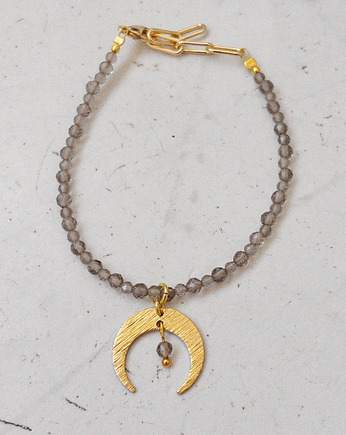 Bransoletka Kwarc Dymny księżyc/ luna, Chmolowska Jewellery