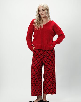 Alpaka sweter Mia - czerwony