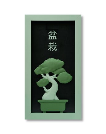 Ręcznie robione zielone bonsai 3D dekoracja ścienna