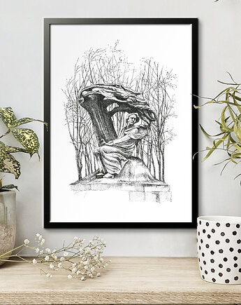 Pomnik Fryderyka Chopina. Grafika art.print
