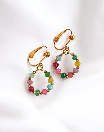 Kolekcja WIANKI : urocze klipsy : jadeit multicolor