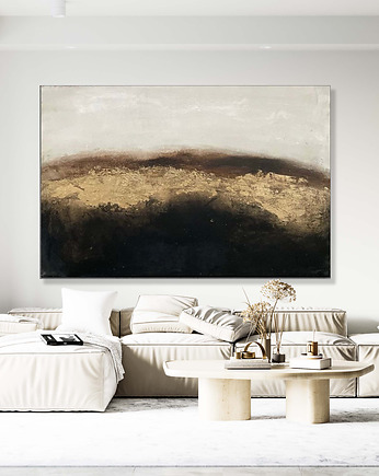 Loft no 6 Abstrakcyjny obraz, ręcznie malowany, ZŁOTO XXL