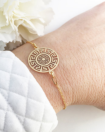 Grecka bransoletka z meandrem, grecki wzór, Anemon Atelier