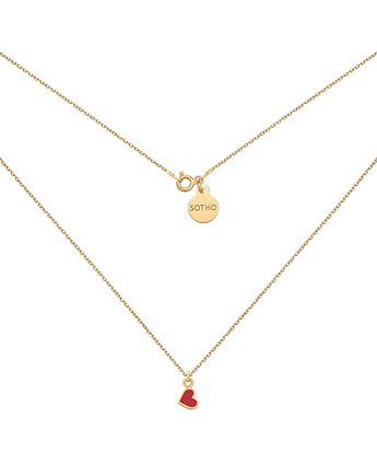 Złoty naszyjnik z czerwonym serduszkiem, SOTHO