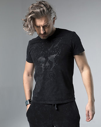 T-shirt meski czaszka odbarwiony