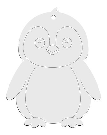 Dekoracja Ozdoba na Święta Choinkę Bombka BIAŁA Pingwin dla Dzieci GRAWER, smxdsgn