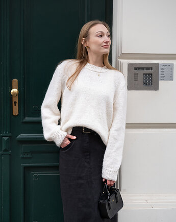 Sweter DIANA biały - Handmade