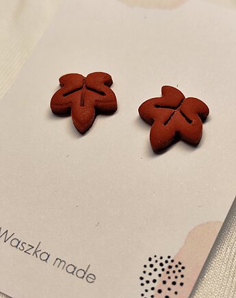 Kolczyki jesienne liście brązowe mini