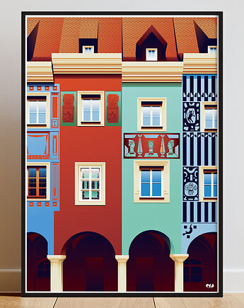 Domki budnicze - plakat z symbolem Poznania
