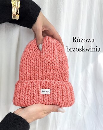 Czapka Lily 100% wełna *różowa brzoskwinia*