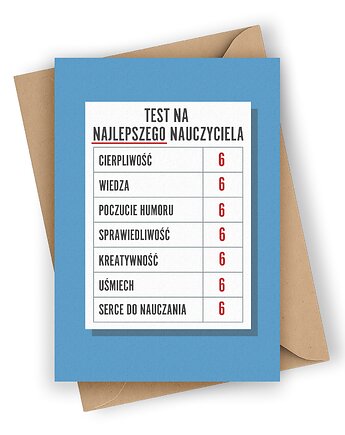 Kartka na Dzień Nauczyciela- Test nauczyciela