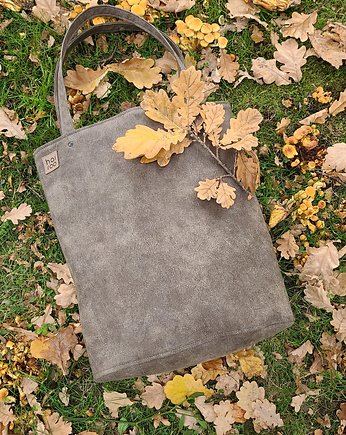 Shopper XL torba brązowa na zamek