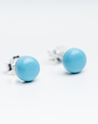 Eleganckie Kolczyki Sztyfty z Larimaru, Srebro Próba 925, Larimar