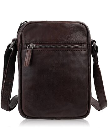 Saszetka męska skórzana brązowa na ramię washed leather SL-03-CSBR