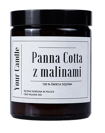 ŚWIECA SOJOWA PANNA COTTA Z MALINAMI 180ml- Your Candle