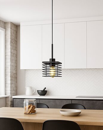 Czarna mała lampa sufitowa do kuchni druciana loftowa LED CORIA LOFT