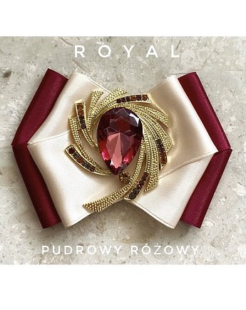 Brosza ROYAL z bordowym kryształem
