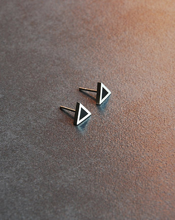 Kolczyki srebrne mini trójkąty, Monopolka