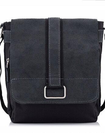 Saszetka na Dokumenty Torba Vintage na Ramię Skórzana Czarna Belveder BV15, Belveder