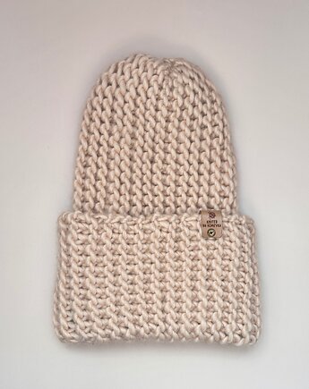 Czapka Natural   Premium wełna Merino Sand