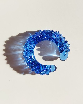 Szklana nausznica "Crystal" niebieska