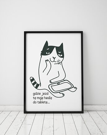 Plakat z kotem z kolekcji: codzienność koteczka