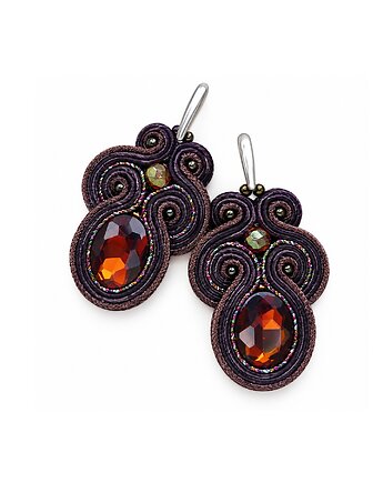 Czekoladowe kolczyki soutache