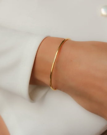Złota bransoletka obręcz "Golden Line"- srebro 925 pozłacane