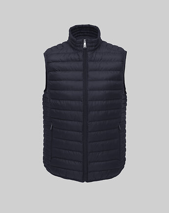 Kamizelka pikowana bezrękawnik Vestone slim fit granatowy