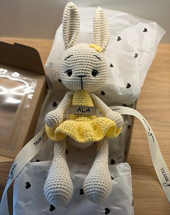 Króliczka prezent dla dziewczynki, przytulanka handmade, prezent dla dziecka