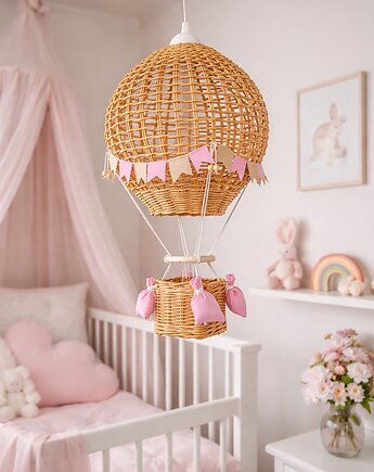 Abażur do pokoju dziecka , balon dekoracyjny z koszem (do pokoju dziewczynki)