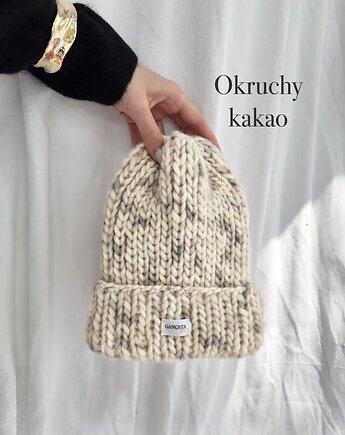 Czapka Lily 100% wełna *okruchy kakao*
