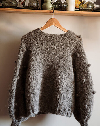 Sweter w bąble, ciepły sweter na jesień, wełniany sweter