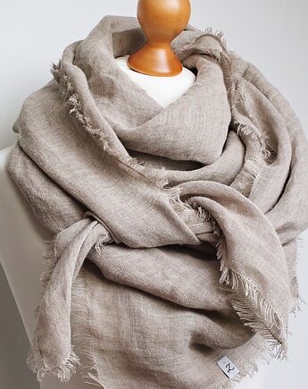 CHUSTA lniana damska, lniany szal na wiosnę, naturalna eco boho chusta lniana