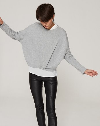 Bluza oversize z prążkowanej dzianiny