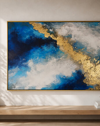 SUMMER BREEZE Ręcznie malowany obraz ze złotem 70x100 cm