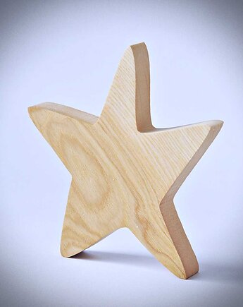 Gwiazdka z drewna, stojąca na ścianę, Drewniane dodatki