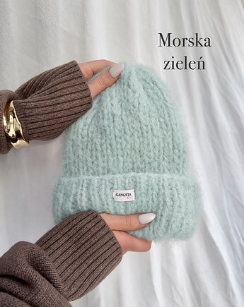 Puszysta czapka Cloud wełna merino alpaka *morska zieleń*