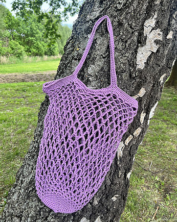 Torebka siatka typu shopper bag fioletowa