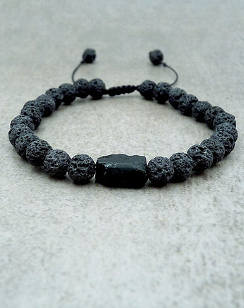 Surowy turmalin i grafitowa lawa, galeria nuit