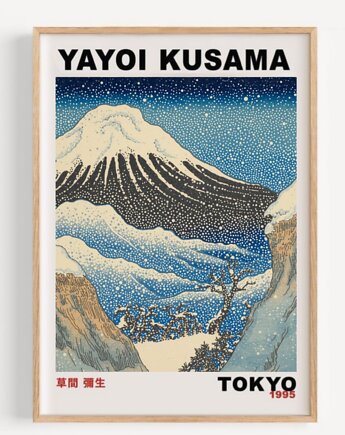 PLAKAT dekoracyjny japoński zima Fudżi góra Yayoi Kusama, poster