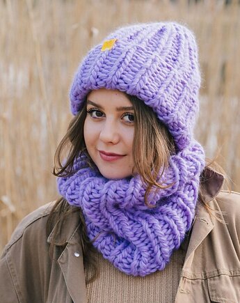 Wełniana czapka zimowa peruvian WOOLY fiolet